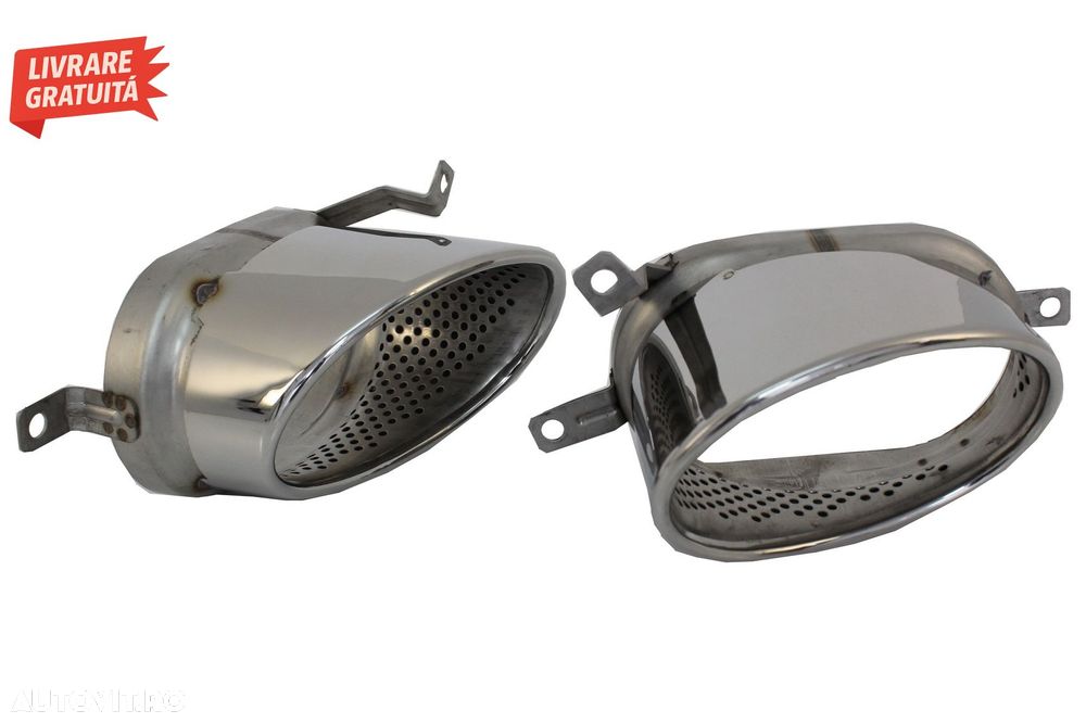 Difuzor Bara Spate Negru si Ornamente Evacuare Audi A7 4G Facelift (2015-2018) RS7- livrare gratuita - 13