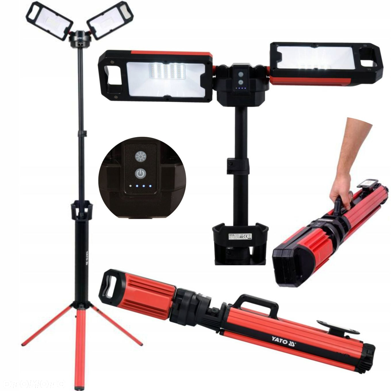 YATO REFLEKTOR LED PRZENOŚNY 5000LM SIEĆ/AKUMULATOR STATYW WALIZKA YT-81811 - 14