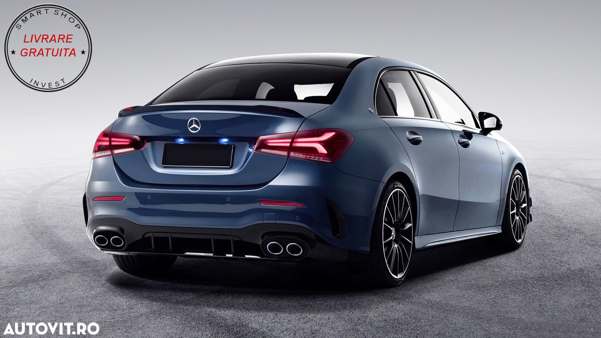 Difuzor Bara Spate Mercedes A-Class V177 Sedan (2018-up) Evacuari Crom- livrare gratuita - 14
