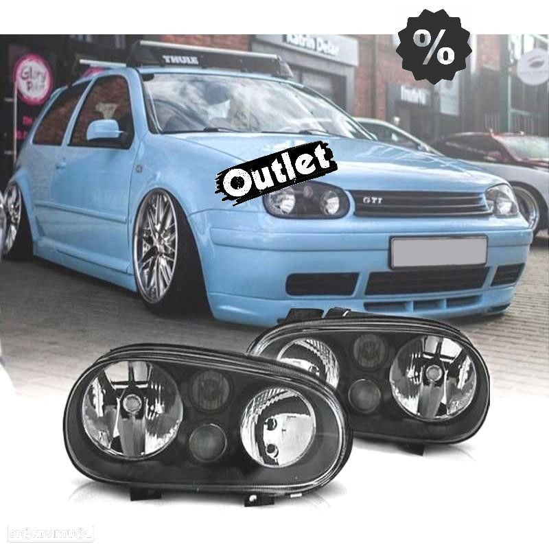 R147525C2 FAROL ESQ PARA VOLKSWAGEN VW GOLF 4 MK IV 97-03 FUNDO PRETO BLACK EDIT - 1