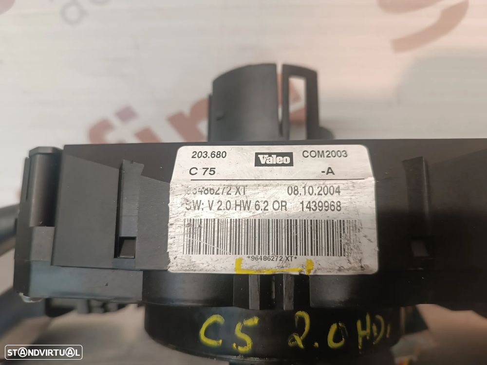 COMUTADOR LUZES / PISCAS / FITA DE AIRBAG PEUGEOT 407 / CITROEN C5 COM2003 96486272XT 1439968 - 3