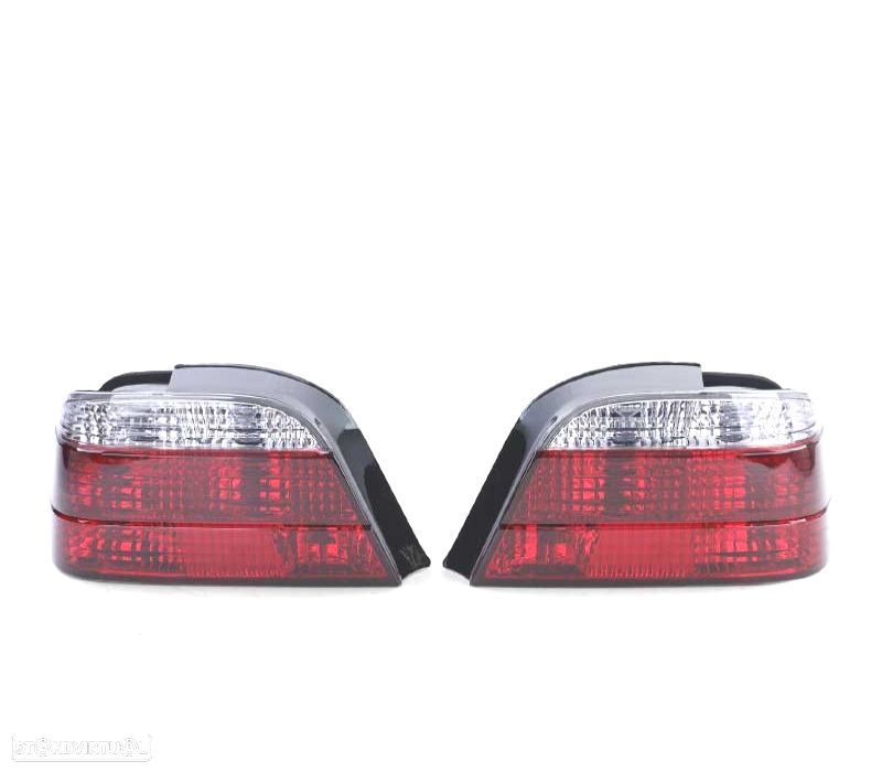 FAROLINS TRASEIROS BMW E38 94-01 VERMELHO BRANCO - 4