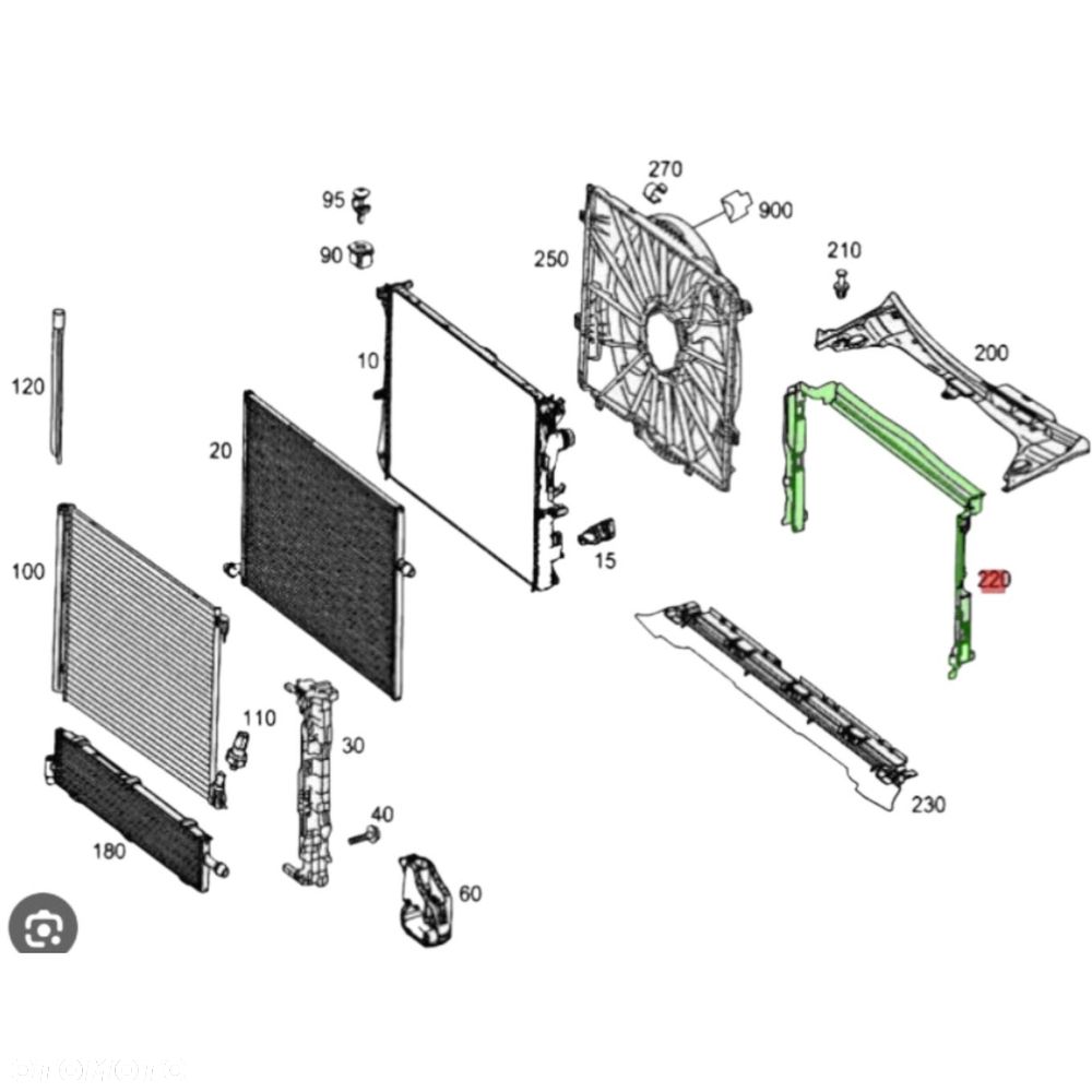 KIEROWNICA KANAŁ POWIETRZA DOLNA MERCEDES C238 W213 X253 C253 A2535050530 - 3