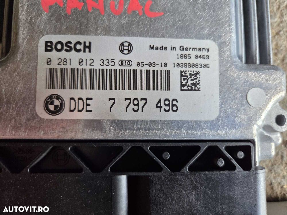 Kit pornire ecu calculator motor cas BMW cod 7797496 0281012335 6964051 - 3