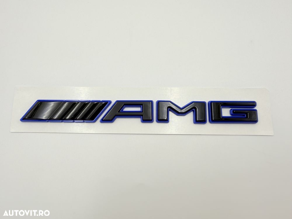 Emblema Mercedes AMG Bicolor spate negru/albastru - 2