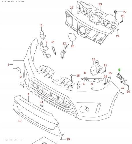 SUZUKI VITARA 2015 - ŚLIZG ZDERZAKA PRZÓD LEWY - 4