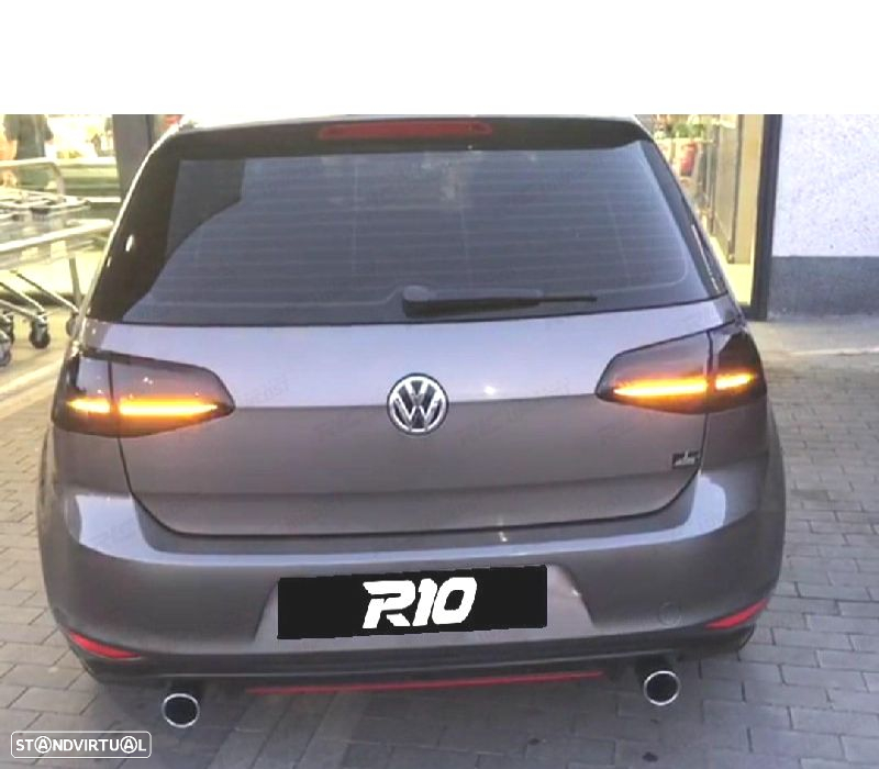 FARÓIS VOLKSWAGEN VW GOLF 7 7.5 12-20 FULL LED DINÂMICOS PRETO FUMADO - 3