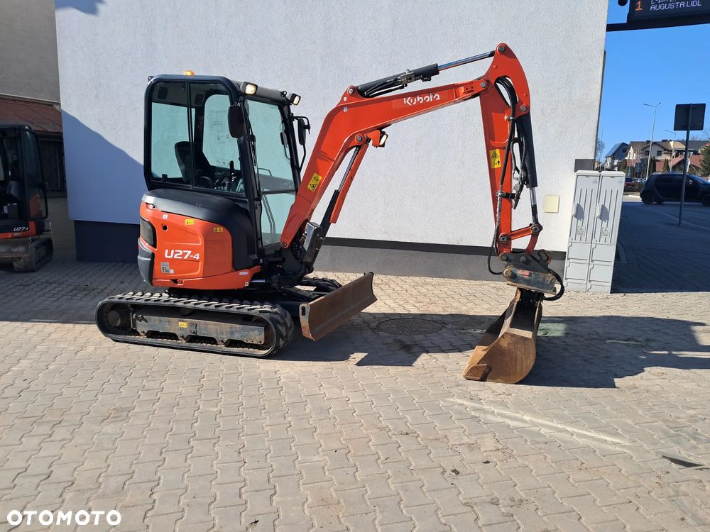 Kubota U27-4 WAGA 2700 kg 2.7t 1300 mth minikoparka * 2022 rok * 2 łyżki * lusterka * pełne oświetlenie jeden właściciel * zero obrys długie ramie szybkozłącze MS03 * hydrauliczna skarpówka * gąsienice 80% bez DPF Red Key * dodatkowe linie hydrauliczne jcb yanmar Cat takeuchi - 7