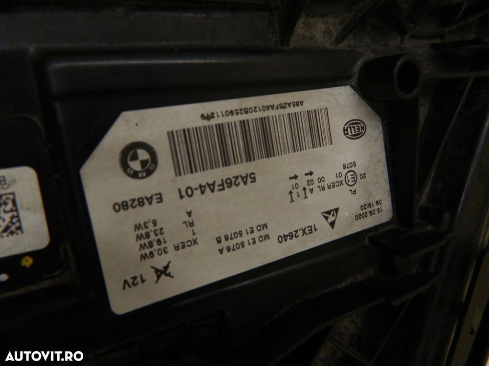 Far dreapta BMW Seria 5 G30 / G31 LCI FuLL LED, 2020, 2021, 2022, 2023,  2024, cod origine 5A26FA4-01. - 7