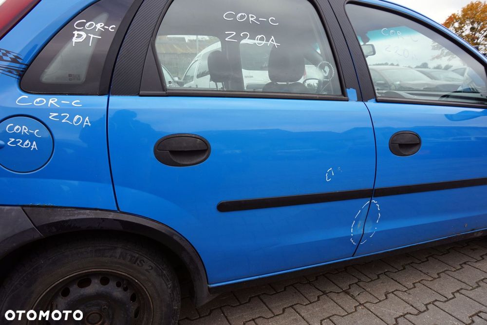 DRZWI TYLNE PRAWE CORSA C III 5D HB Z20A  NIEBIESKI OPEL 1999-2003 - 4