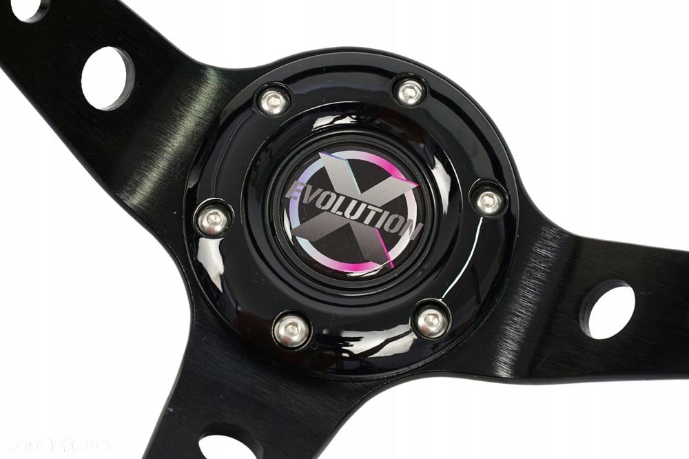 Sportowa Kierownica EVO 350MM odsadzenie 80mm CZARNA drift - 3