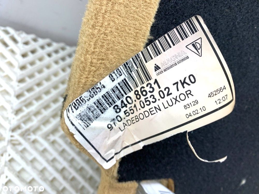 WYKŁADZINA BAGAŻNIKA  PORSCHE PANAMERA (970) 2009 - 2017 4.8 4S 294 kW [400 KM] benzyna 2009 - - 4