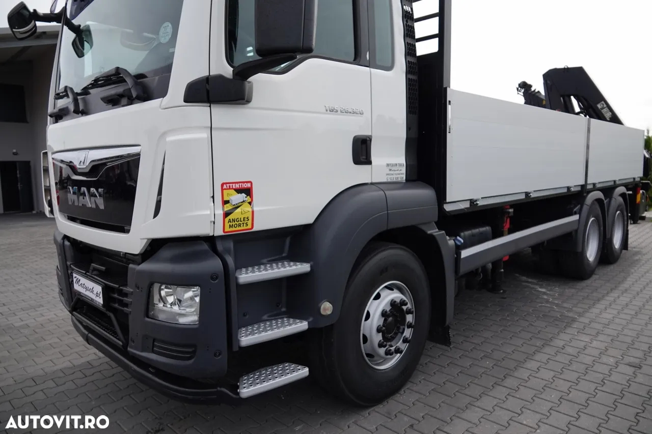 MAN TGS 26.320 / 6X4 / CAROSERIE 6.5 M + HDS HIAB 188 BS-3 / CAPACITATE MAXIMĂ DE RIDICARE: 4 900 KG / RADIOCOMANDĂ / ROTATOARE / EURO 6 - 11