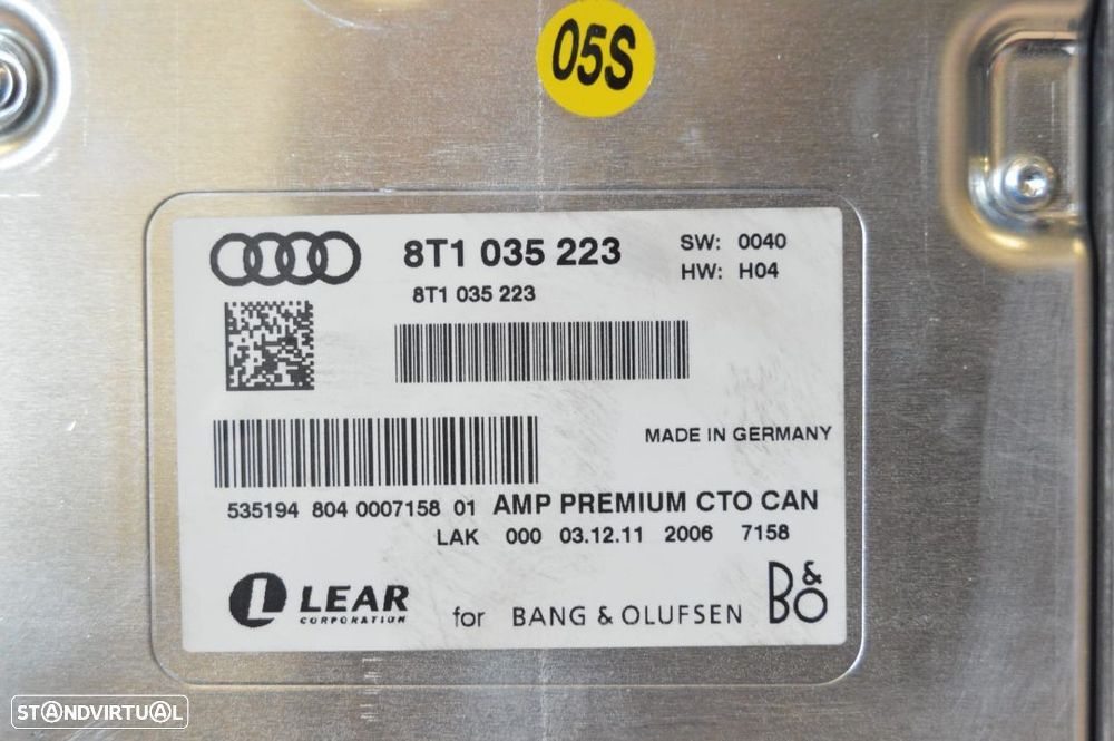 RADIO SOM DISPOSITIVO AMPLIFICADOR SONORO 8T1035223 AUDI A5 8T3 SLINE S-LINE S LINE A4 B8 8K - 5