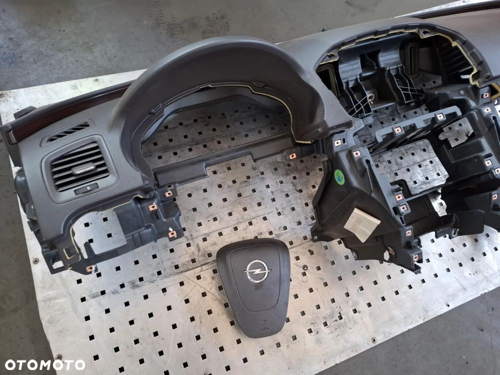 DESKA ROZDZIELCZA KONSOLA KOKPIT AIRBAG PASY KIEROWCY PASAŻERA OPEL INSIGNIA A BRĄZ BRĄZOWA - 3