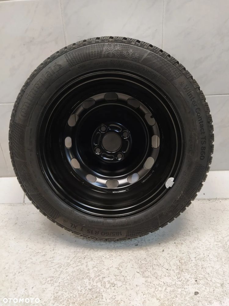 FORD 6Jx15 ORYGINALNE FELGI STALOWE R15 ET37.5 4X108 OPONY CONTINENTAL 185/60 KOŁA ZIMA BIEŻNIK ok 8.70mm - 6