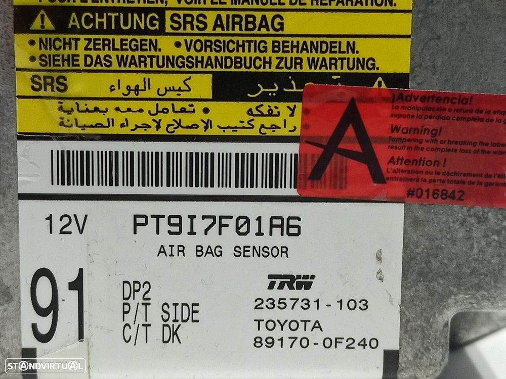 CENTRALINA DE AIRBAG TOYOTA COROLLA VERSO (R1) 2.2 D-4D SOL - 2