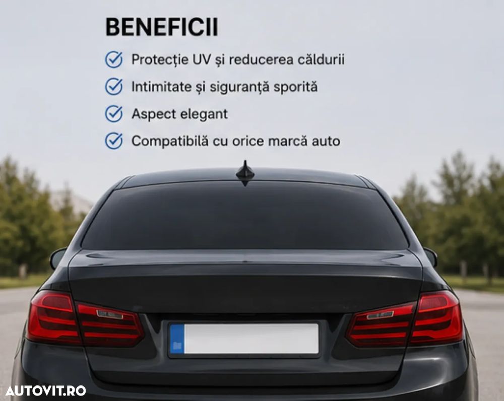 Folie Auto Predecupată Digital, de Plotter, pentru Masina Ta, Premium, VLT 5%, Protectie UV 99% - Kit Complet DIY Lunetă și Laterale Spate - 2