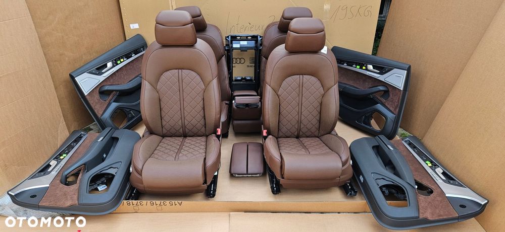audi s8 a8 d4 lift fotele kanapa boczki brązowa skóra wentylacja masaże - 1
