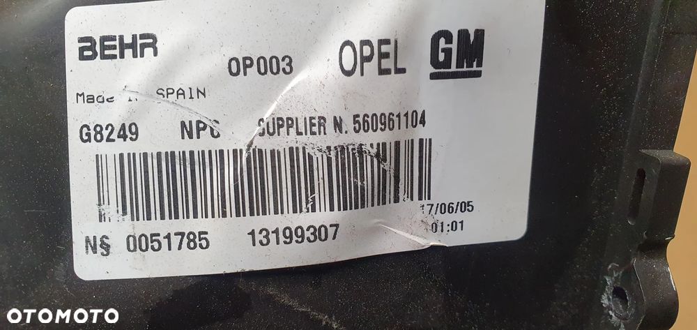 Wentylator silnik dmuchawy nagrzewnicy Opel Meriva A 13199307 - 7