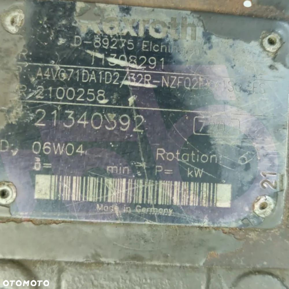 Silnik hydrauliczny A4VG71 Rexroth 11308291 Volvo L35B - 10