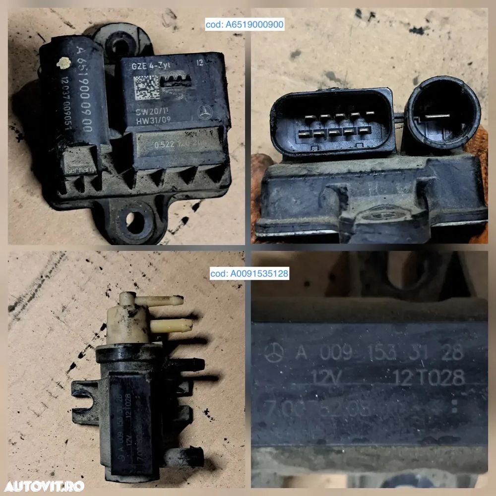Suport accesorii galerie evacuare rezervor vacuum rola intinzatoare furtun turbina tubulatura intercooler conducta egr joja ulei instalatie electrica motor m ercedes w204 w212 om651 180cdi 220cdi 250cdi - 6