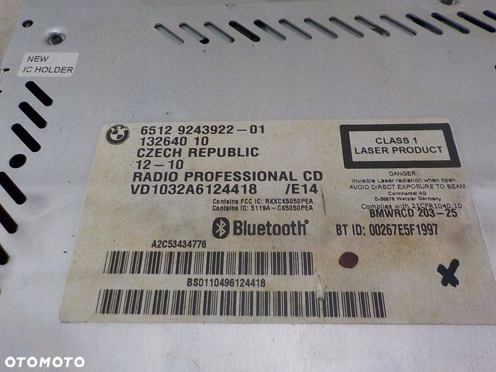 BMW E87 E90 RADIO FABRYCZNE PROFESSIONAL BLUETOOTH 9243922 - 2