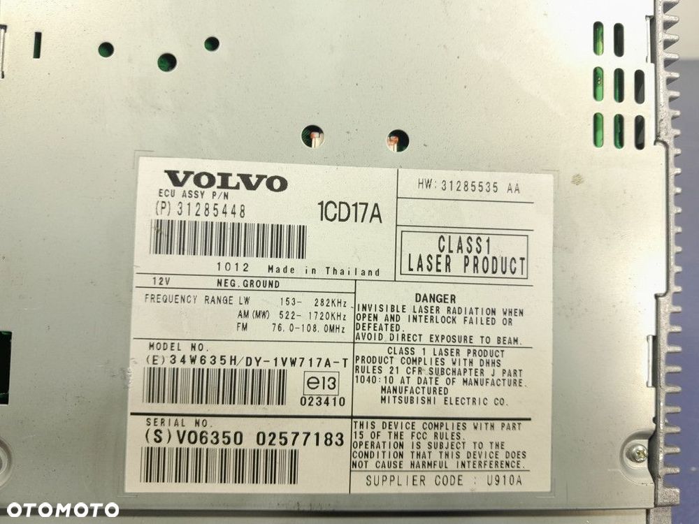 VOLVO S40/V40 II LIFT RADIO 31285448 - 5