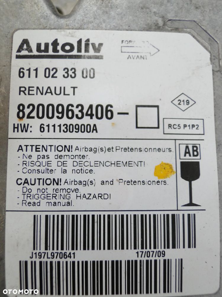 RENAULT LAGUNA III 3 KONSOLA DESKA PODUSZKI AIRBAG PASY SENSOR KOMPLET ORYGINAŁ EUROPA - 26