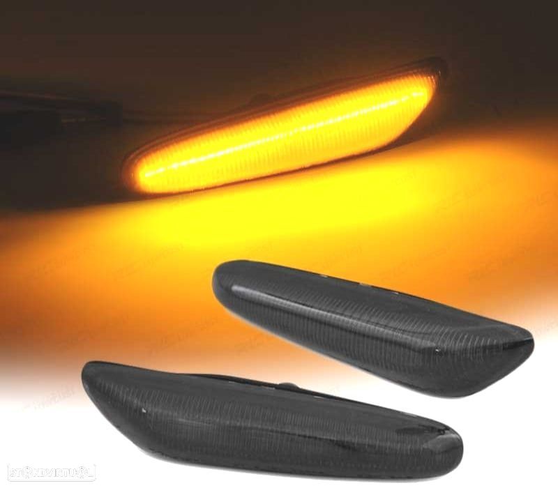 INDICADORES BMW E46 E60 E87 E84 E90 LATERAIS LED DINAMICOS FUMADO - 3