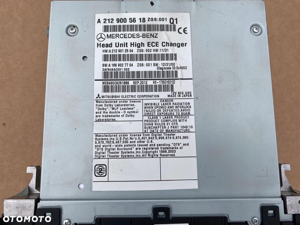 A2129005618 W218 CLS NAVIGACJA RADIO COMAND PANEL A2188209210 MERCEDES - 3