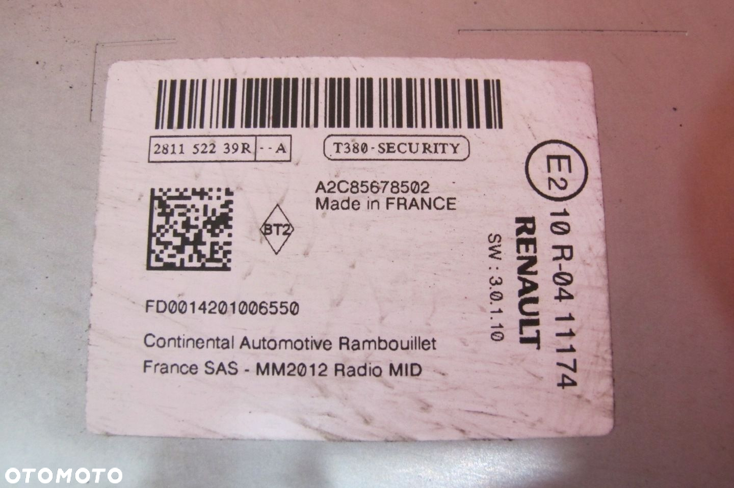 RENAULT CAPTUR 1 I 13- CLIO 4 IV ZOE RADIO TUNER MODUŁ 281152239R KOD - 3