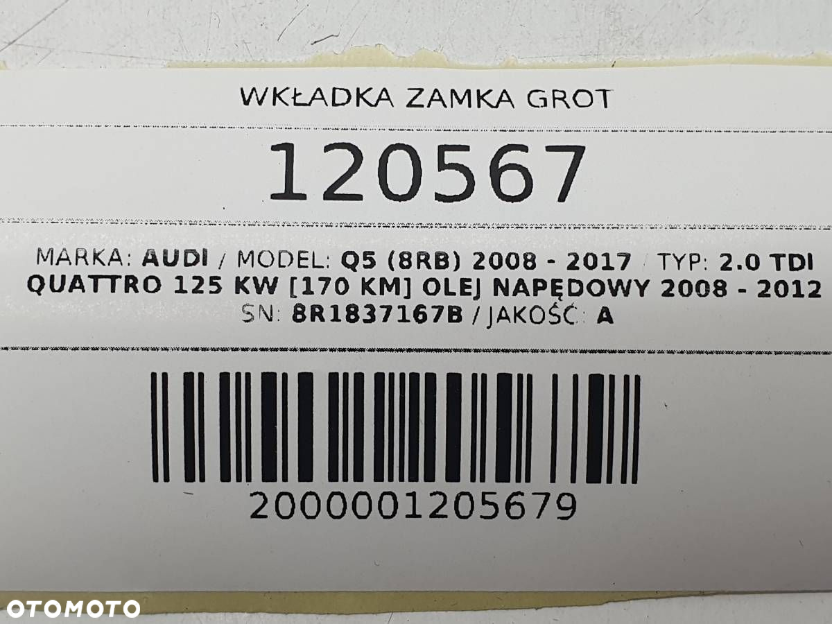 WKŁADKA ZAMKA GROT KLUCZYK AUDI Q5 8R 8R1837167B - 6