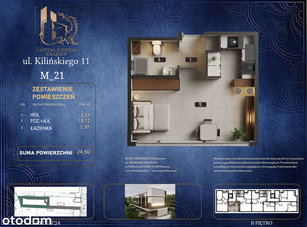 Nowe mieszkanie 24,60 m² blisko centrum Krakowa Kilińskiego 11