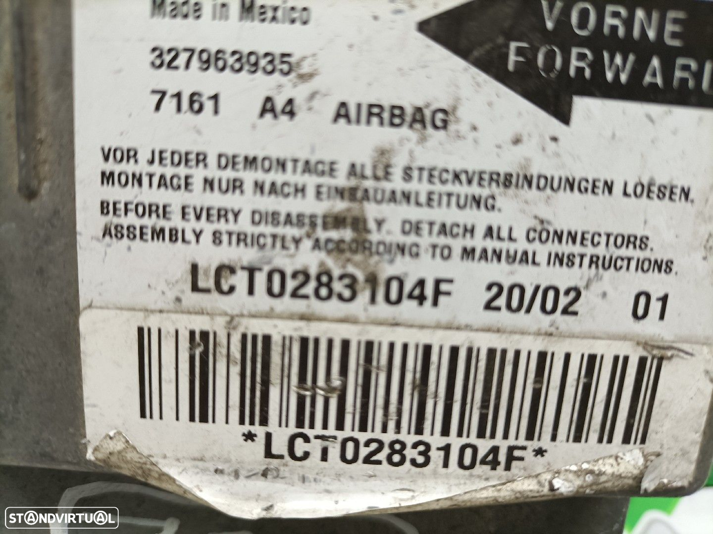 Centralina Airbags Opel Corsa C (X01) - 2
