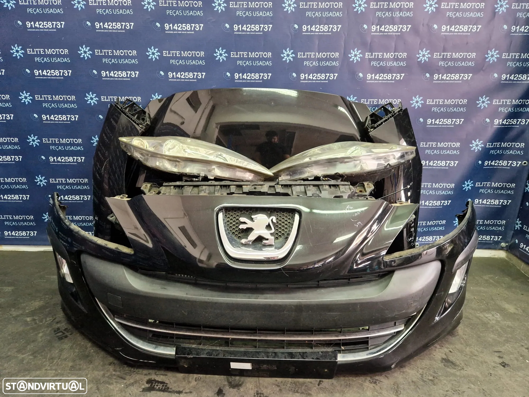 Frente completa usada PEUGEOT 308 1.6 HDI capot parachoques guardalamas oticas radiador - 3