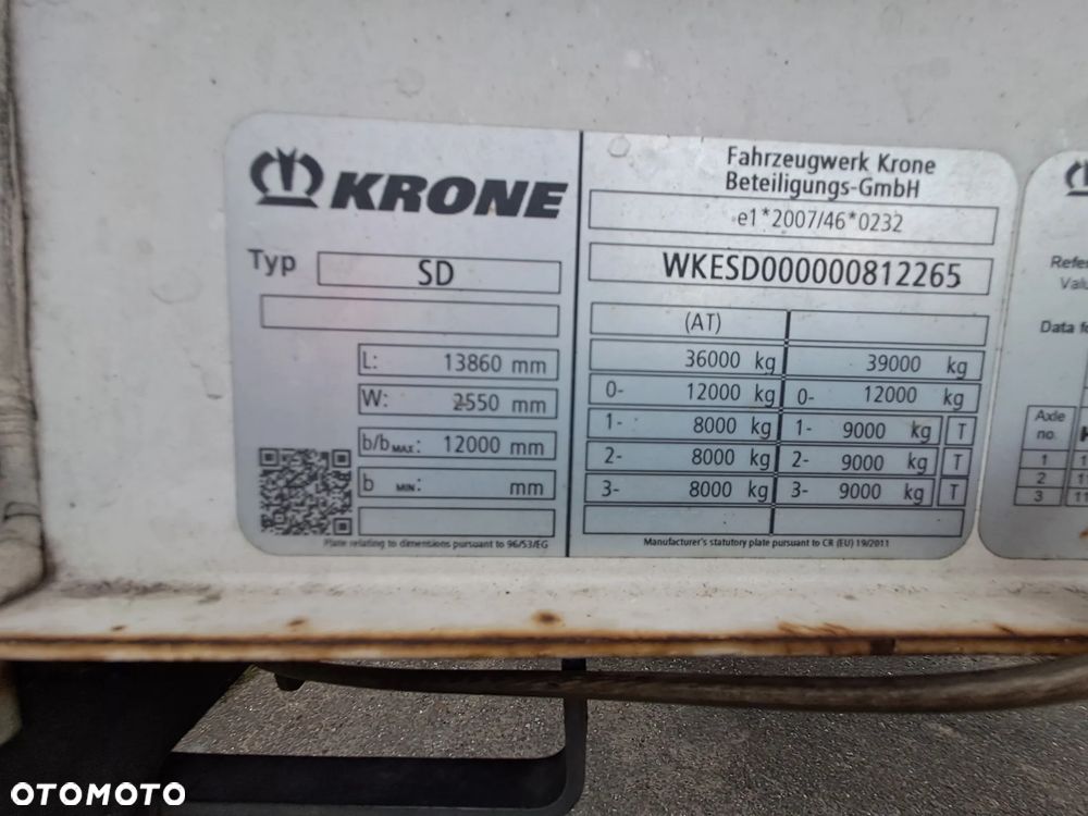 Krone SD STANDARD, DWIE OSIE PODNOSZONE - 10