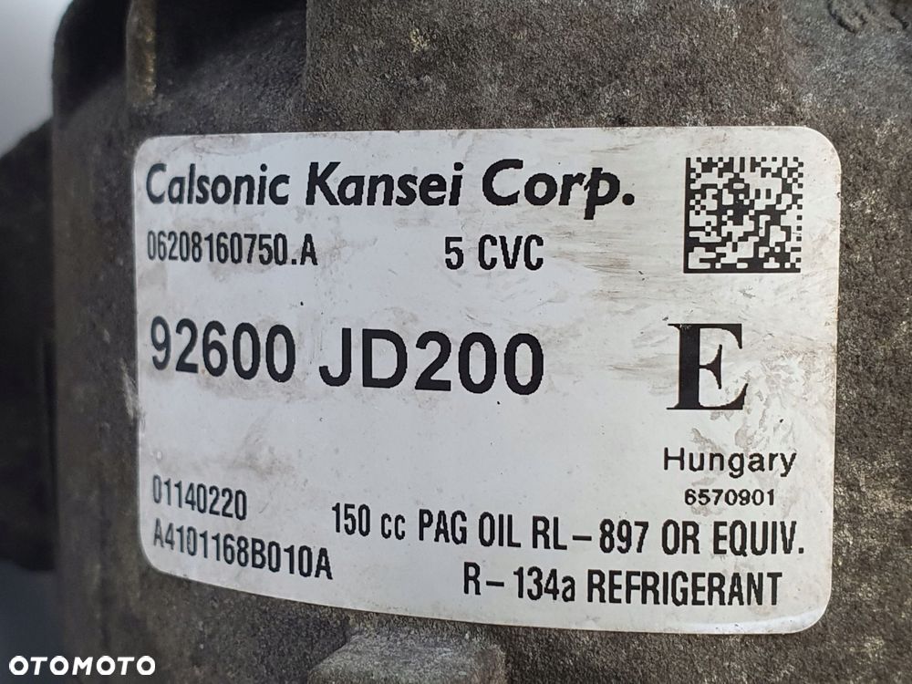 SPRĘŻARKA KLIMATYZACJI Nissan Qashqai 2.0 16V 92600JD200 - 2