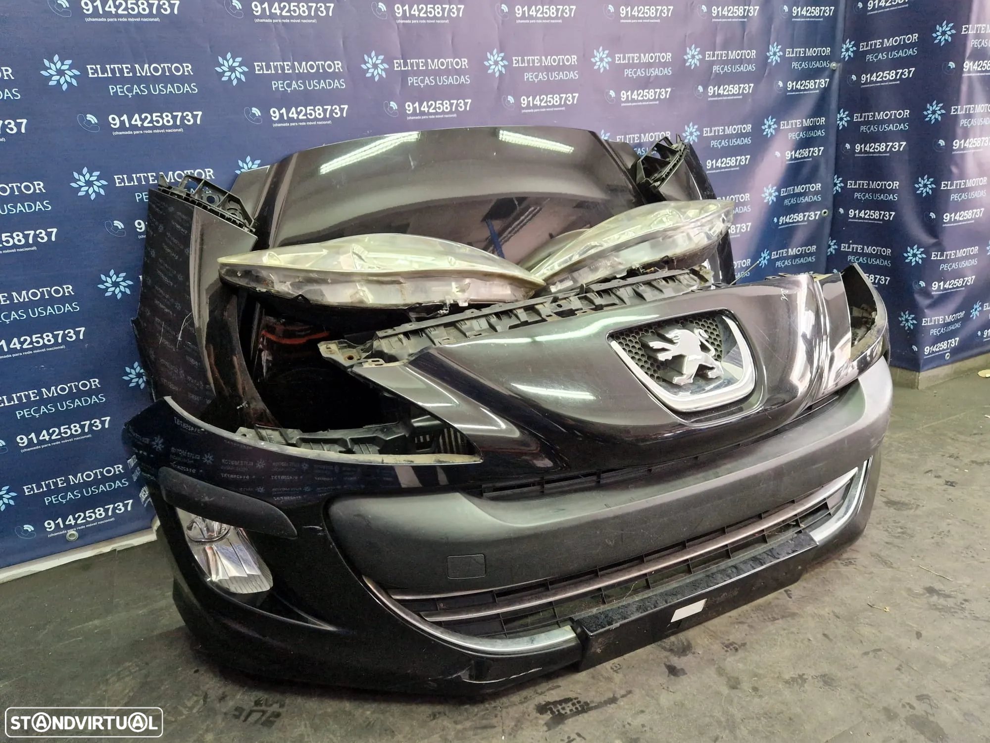 Frente completa usada PEUGEOT 308 1.6 HDI capot parachoques guardalamas oticas radiador - 2