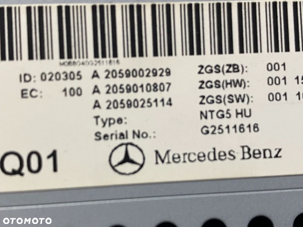 MERCEDES 205 glc radio nawigacja A 2059002929 vin - 4