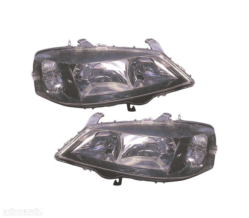 FARÓIS OPTICAS PARA OPEL ASTRA G 98-04 FUNDO PRETO - 1