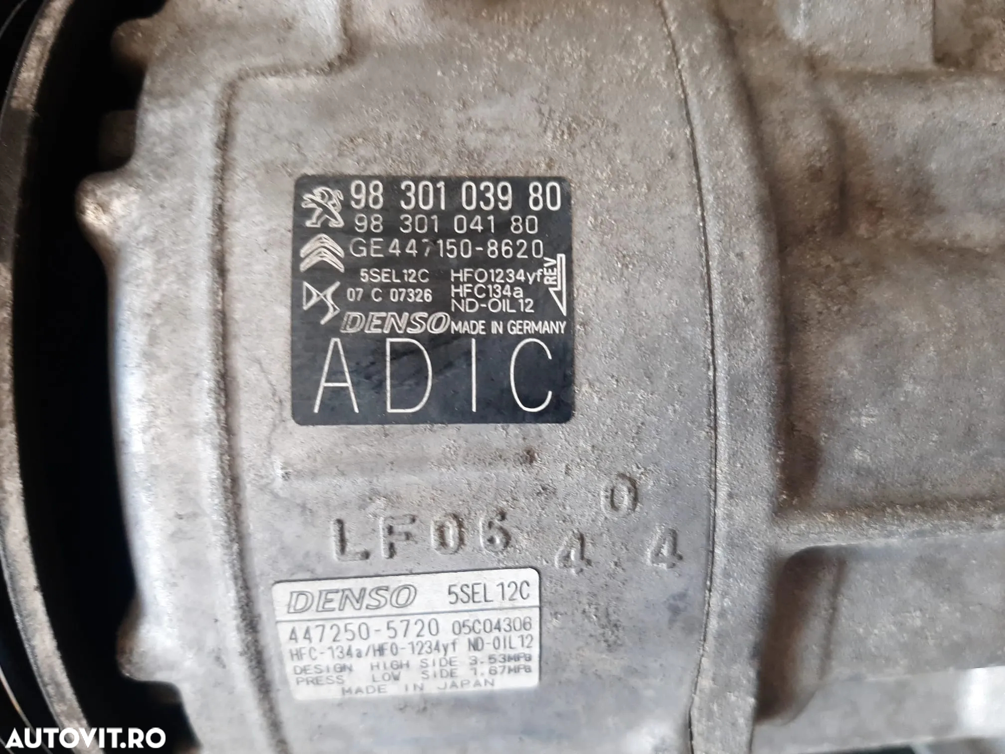 compresor clima ac 1.5 hdi yh01 citroen c5 peugeot 3008 9830103980  447250-5720 - 3