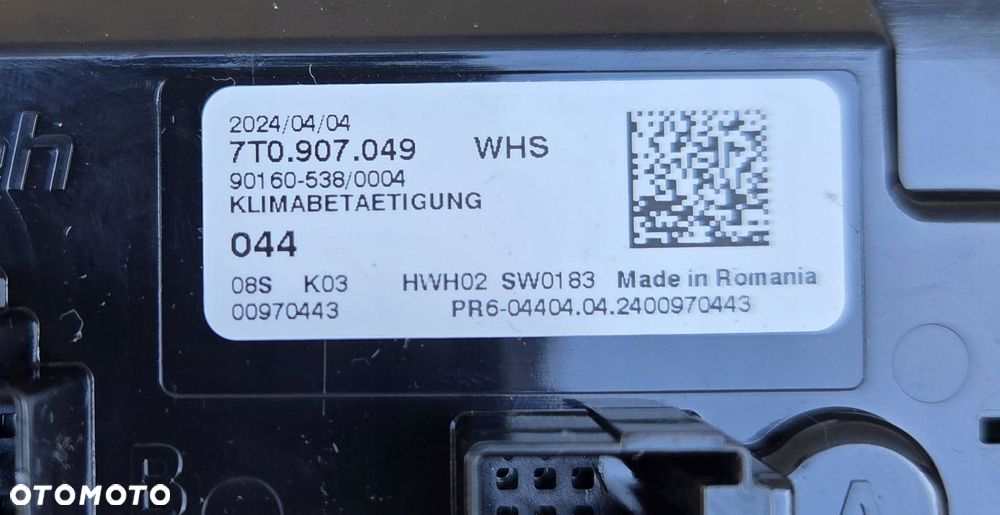 volkswagen multivan t7 tył panel klimatyzacji 7t0907049 klimy - 3