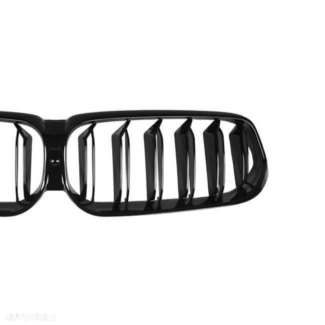 Grila Dubla Grile Nari Duble BMW G32 GT 2020+ LCI Facelift, Negru Lucios, compatibil Camera - 4