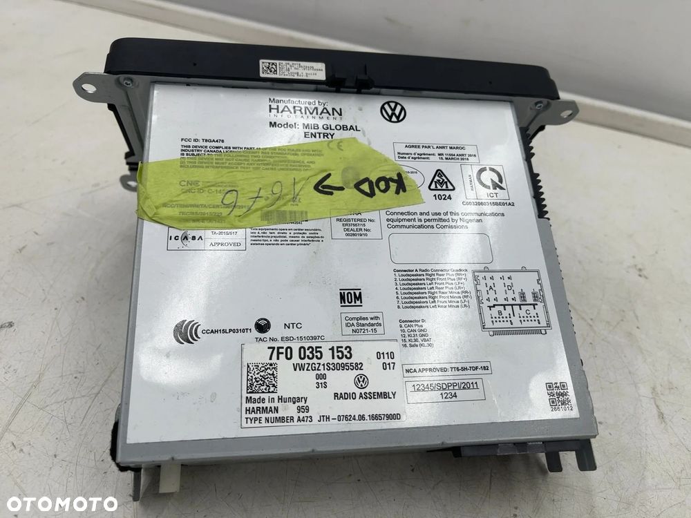 Radio VW Caddy III Lift Amarok Transporter T6 T6.1 Multivan 15-20r. z kodem do radia tuner fabryczny - 7