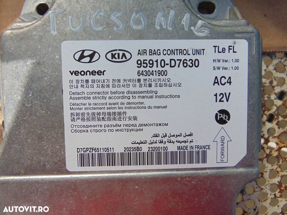 Plansa bord Hyundai Tucson 2018-2020 facelift  centuri airbag-uri modul airbag - 6