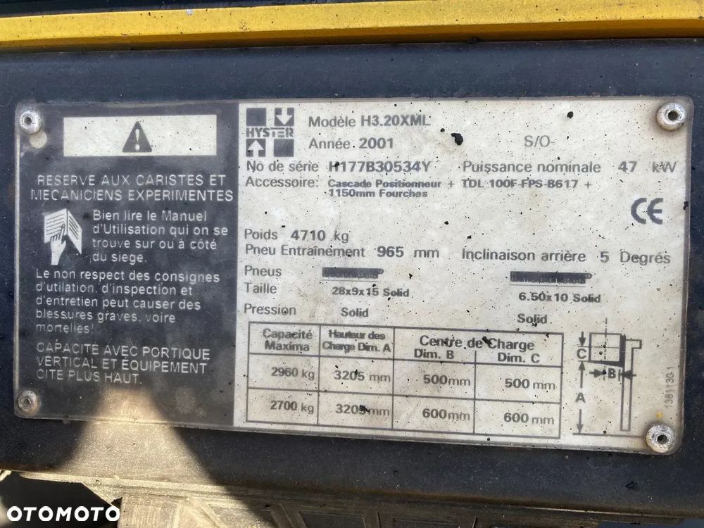 Hyster [2001] Wózek widłowy HYSTER H3.20XML 3tony gaz - 7