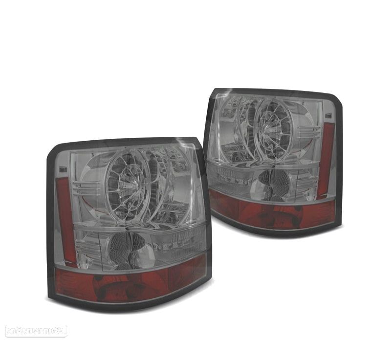 FAROLINS TRASEIROS RANGE ROVER SPORT 05-09 LED FUNDO CROMADO FUMADO - 1