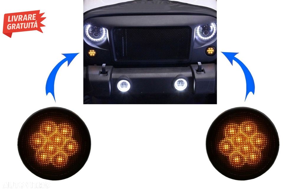 Semnalizari LED Grila JEEP Wrangler JK (2007-2016)- livrare gratuita - 12