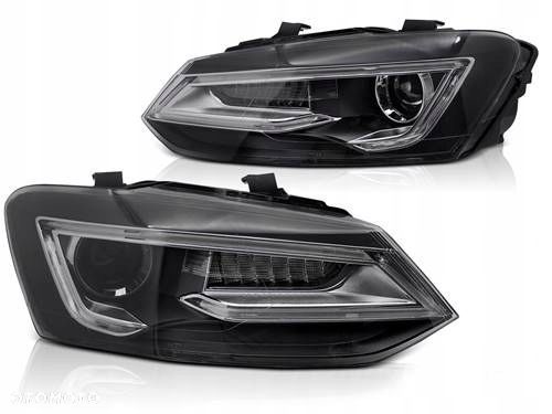 LAMPY REFLEKTORY VW POLO 09-17 LED DRL BLACK DTS - 1